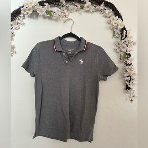 Abercrombie & Fitch Charcoal Polo Shirt with White Logo